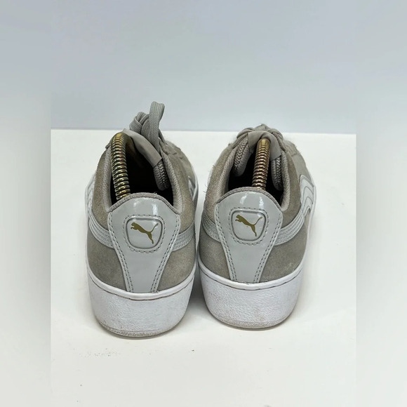 PUMA Light gray suede low top sneakers size  7. - Picture 2 of 8